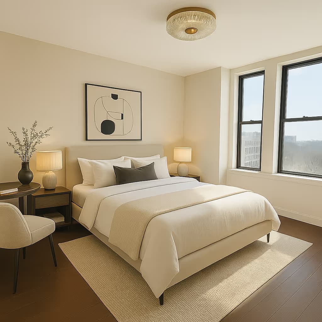 Jefferson Arms yatak odası render